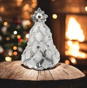 Mikasa Frosted and Clear glass Christmas Tree Bell